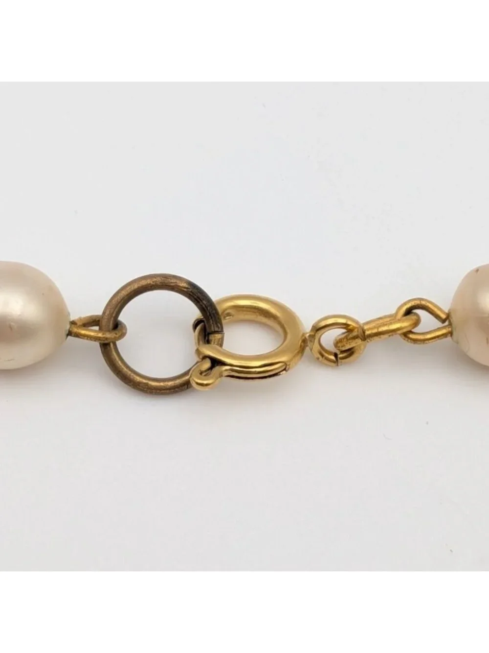 Chanel Gold Faux Pearl CC Logo Necklace Twist First Era Vintage